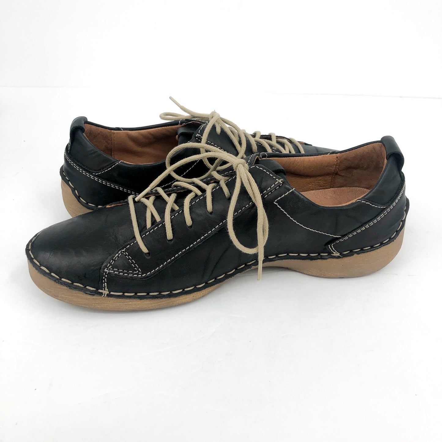 JOSEF SEIBEL Women's Fergey 56 Sneaker Black Leather EU 39 US 8- 8.5