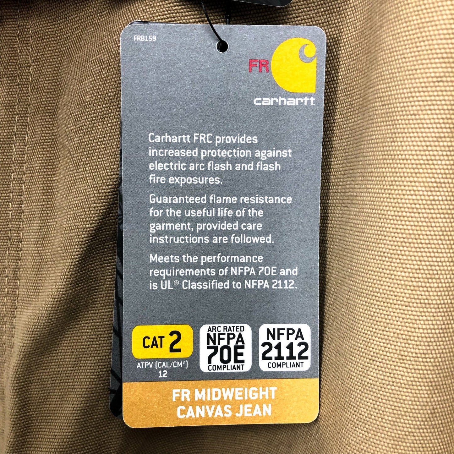 CARHARTT Men's FR Midweight Loose Fit Canvas Pants 50x32 Tan Golden Khaki NWT