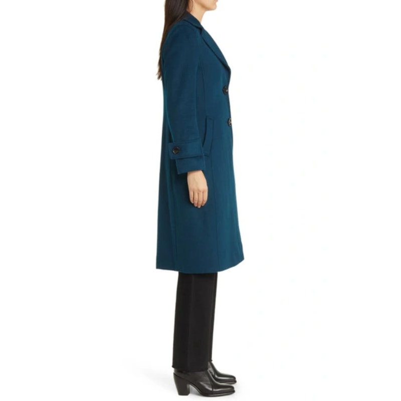 SAM EDELMAN Women's Longline Coat Size 16 Teal Blue Wool Blend NWT