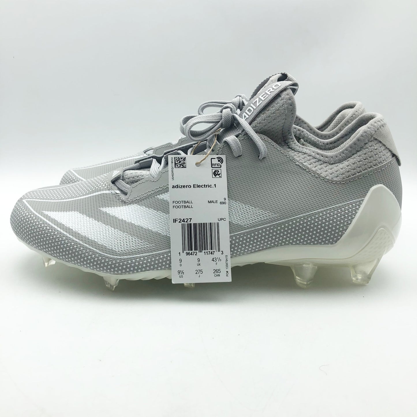 Adidas Mens Adizero Electric 1 Football Cleats Grey White Size 8