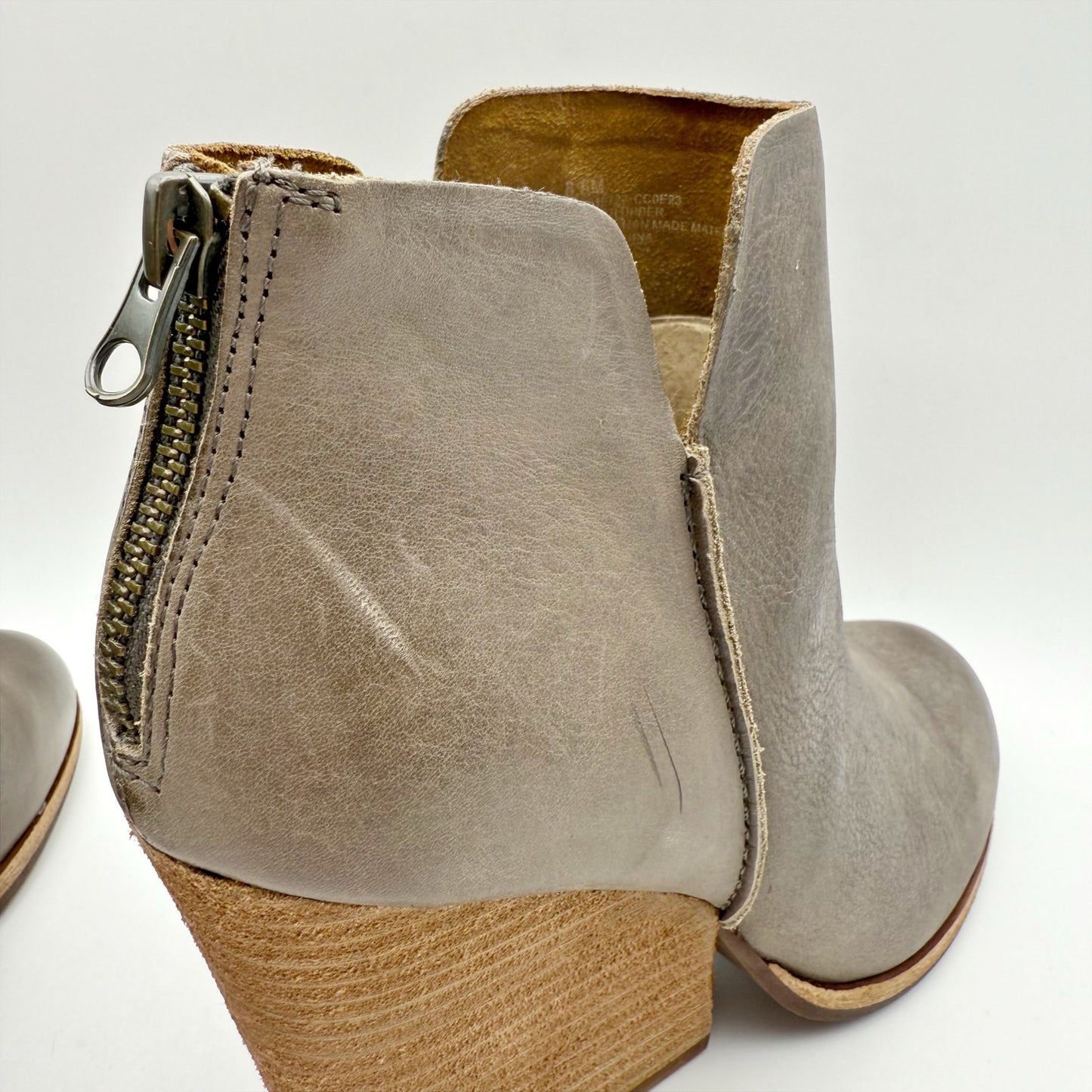 Kork-Ease Womens Chandra ll Heeled Bootie US 8.5 M EU 39 Grey Leather NIB