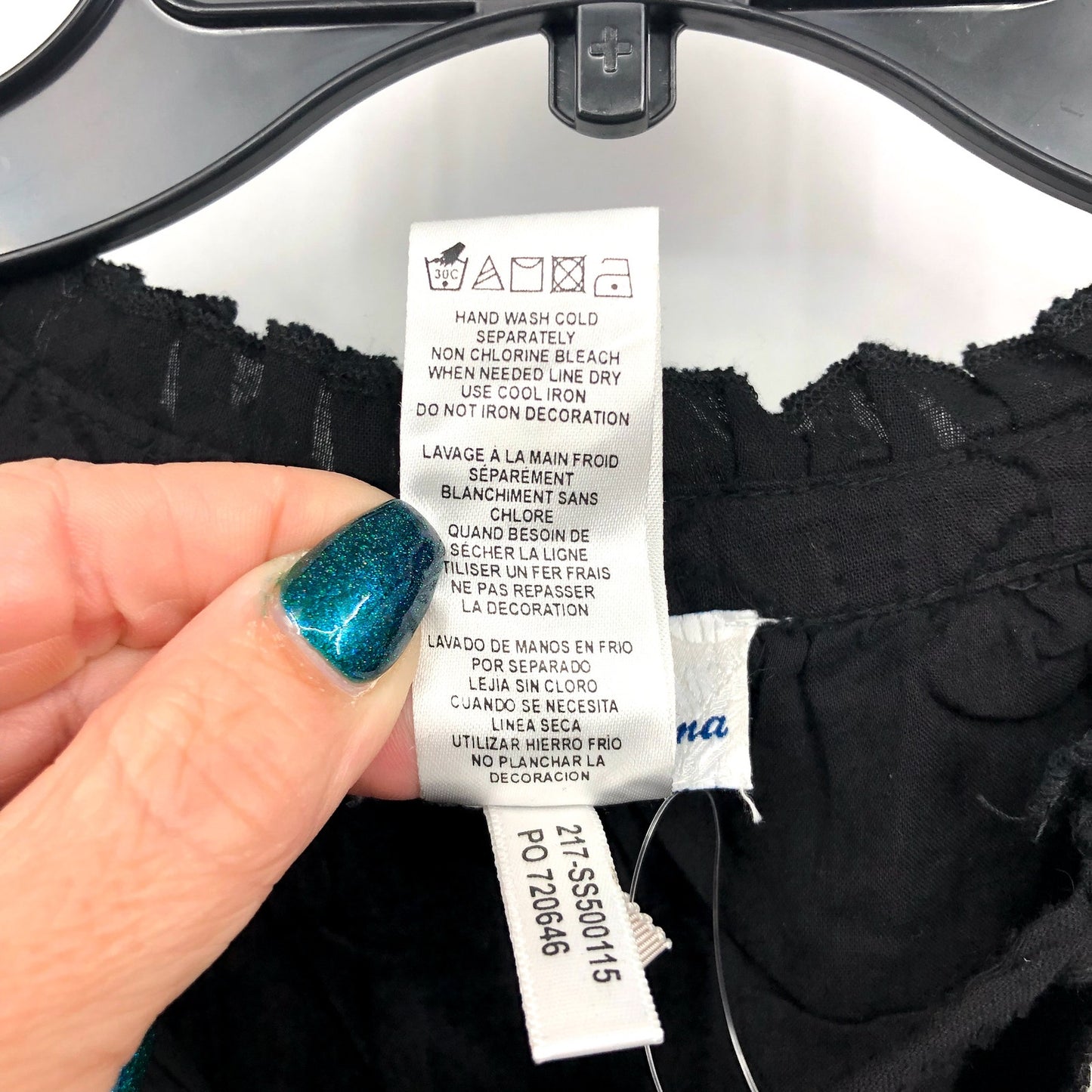 TOMMY BAHAMA Cotton Clip Embellished Split-Neck Dress Cover-Up Black Small