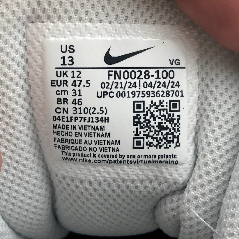 Nike Mens Alpha Menace 4 Shark Football Cleats Size 13 White Black NWOB