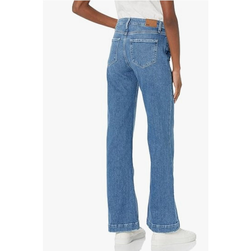 PAIGE Women's Leenah Wide Leg Jeans Size 28 US 6 Blue Soulful High Rise Slim NWT