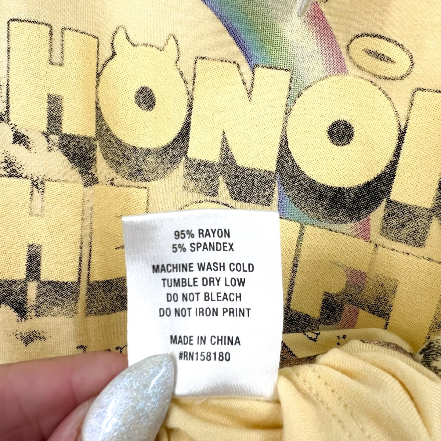 HONOR THE GIFT Women's Palms Cropped Graphic T-Shirt Small Yellow Blonde NWT