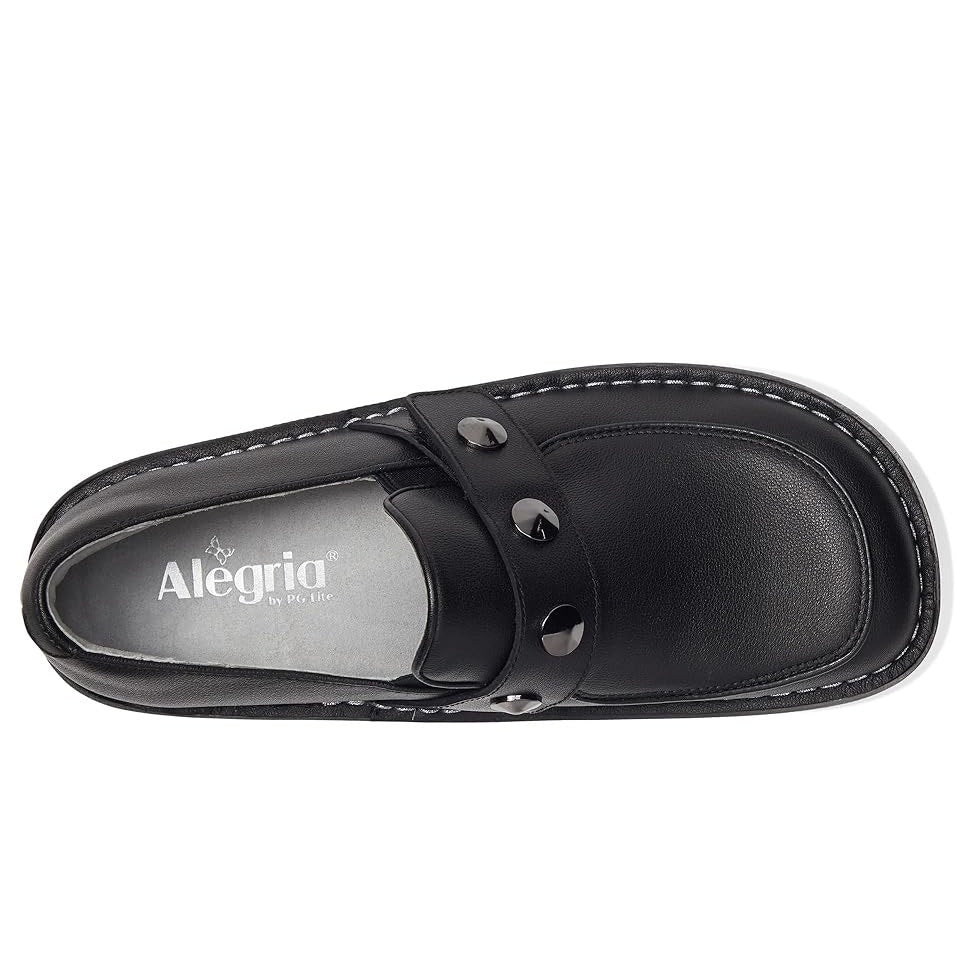 Alegria Womens Ericka Slip On Shoes EU 38 US 8-8.5 Black Leather NIB