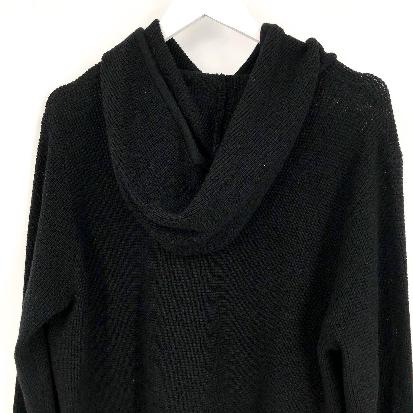 GOOD MAN BRAND Men's Waffle Knit Hoodie Merino Wool Black Large