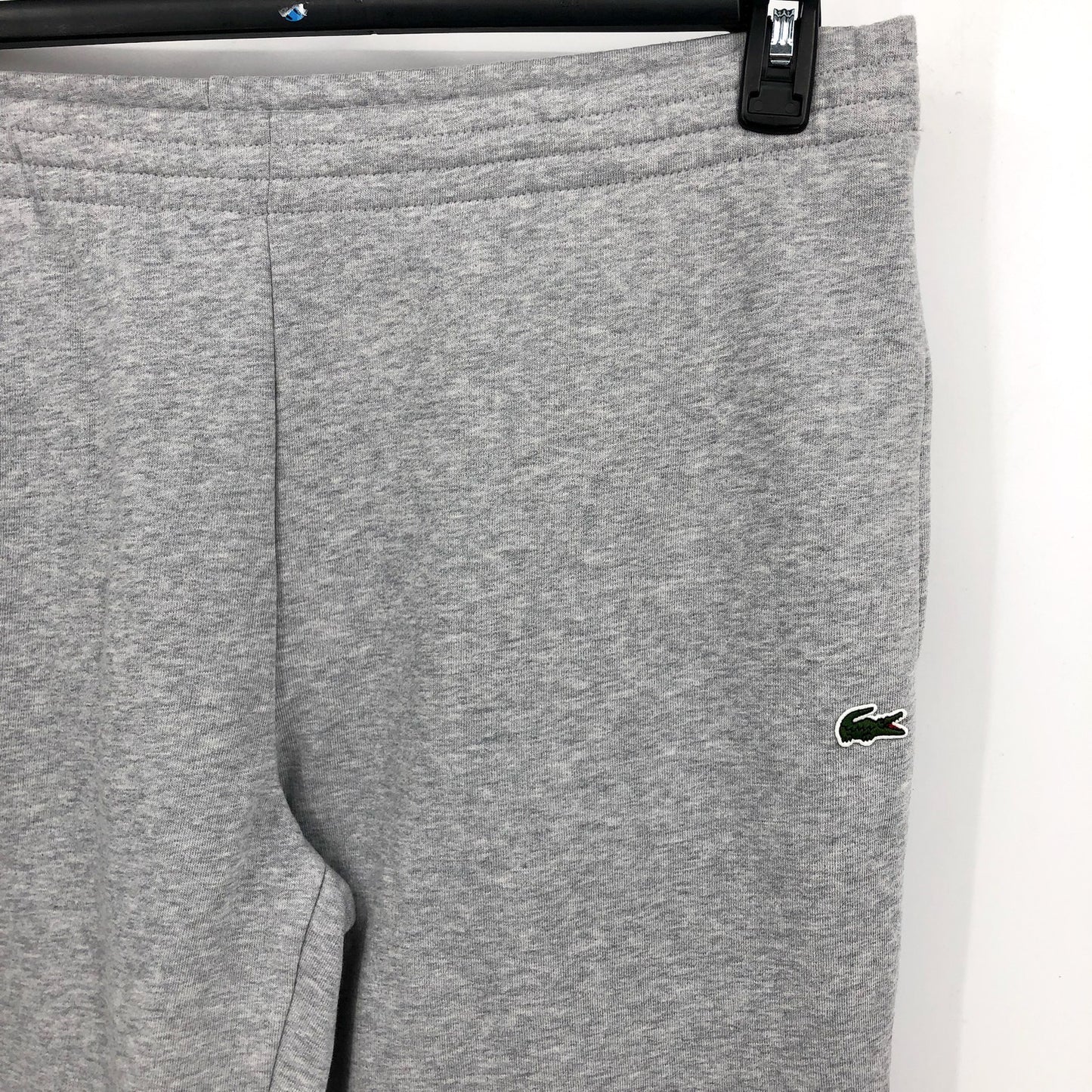 LACOSTE Men's Core Fleece Tapered Fit Joggers Size 6 XL Grey Elastic Waist NWT
