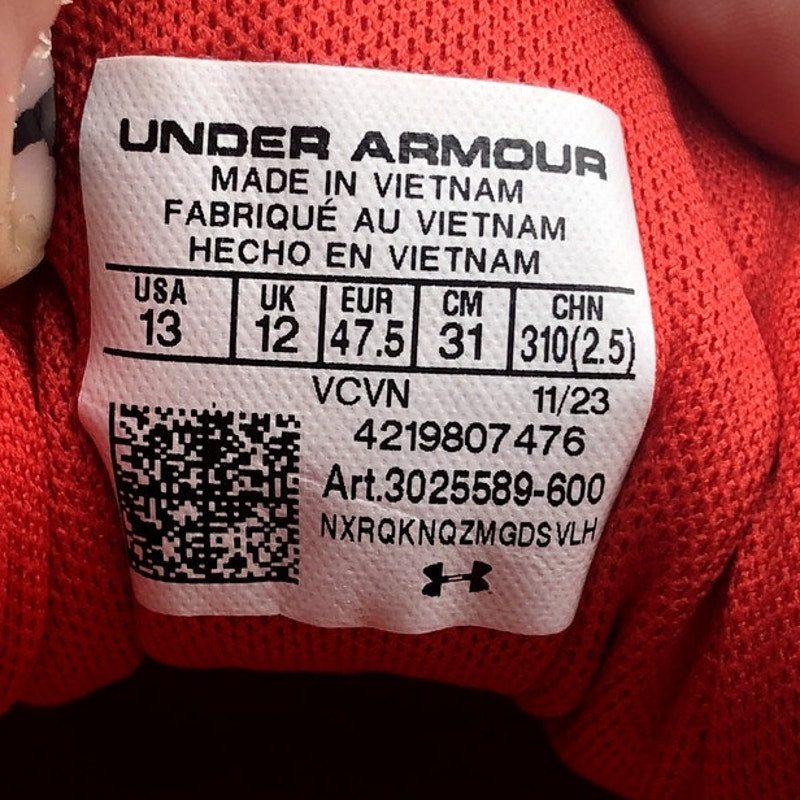 Under Armour Men's Leadoff Low Rm Baseball Cleats Size 13 Red White NWOB