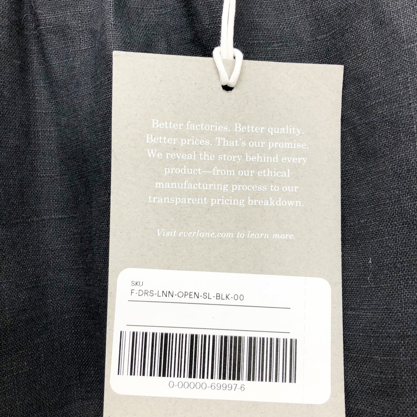 Everlane Womens The Open Back Linen Dress Sz 00 Black Sleeveless Midi NWT