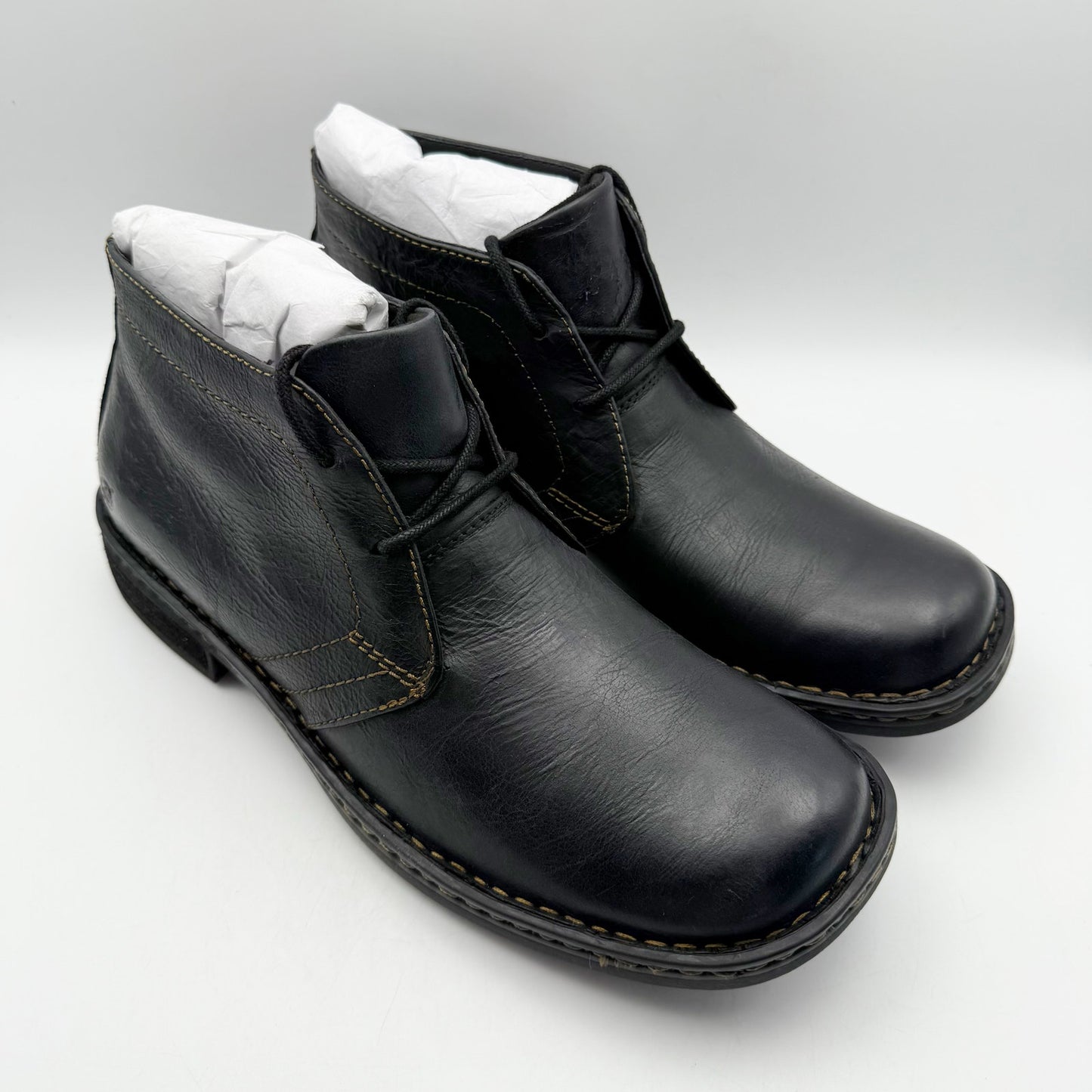 Born Mens Harrison Black Leather Ankle Boot US 11.5