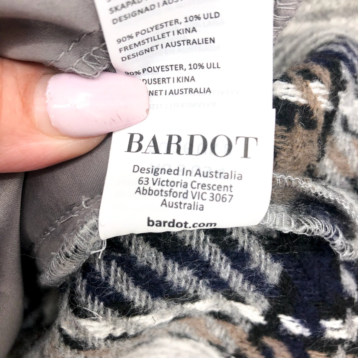 BARDOT Women Checked Flannel Shirt Jacket Small Blue Check NWT