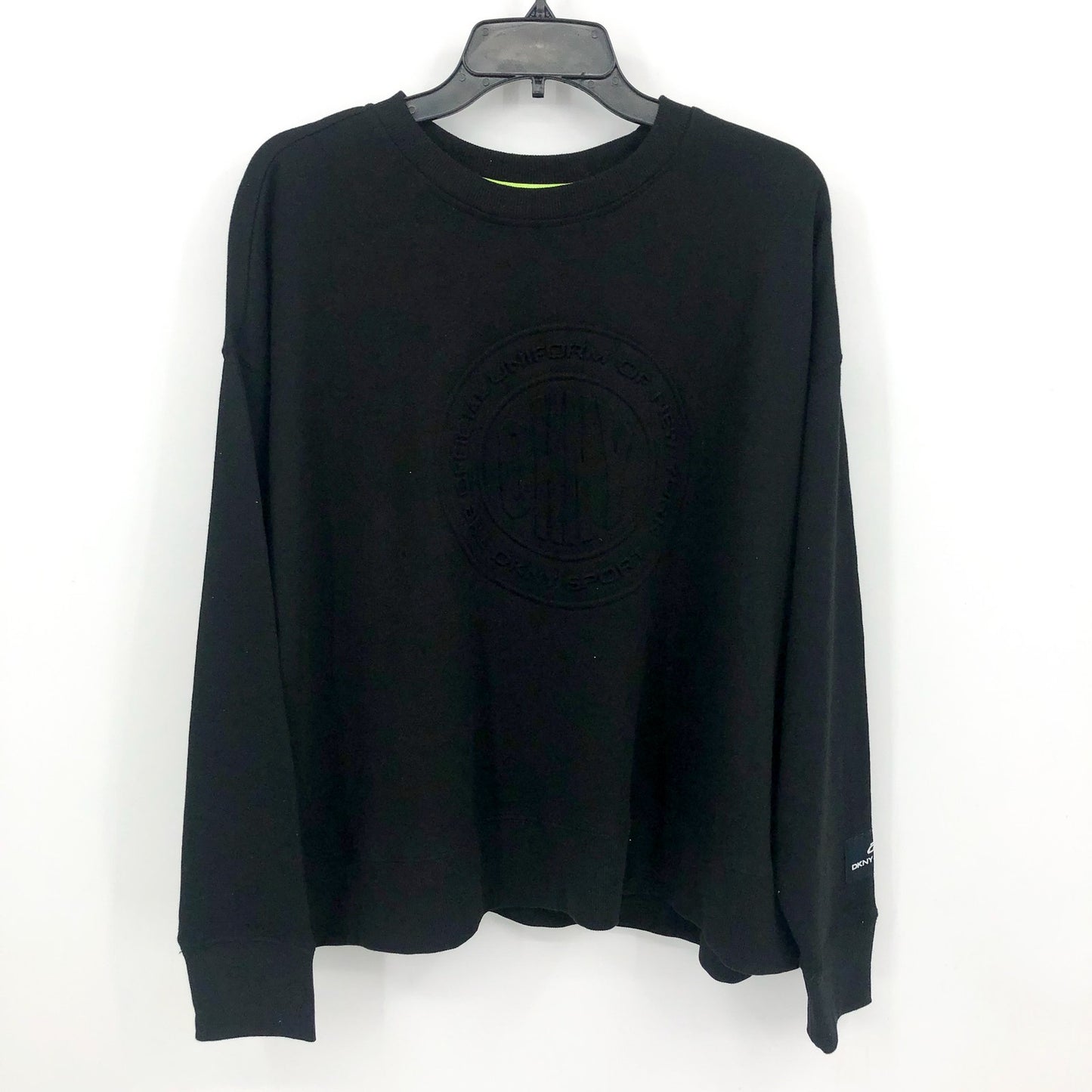 DKNY SPORT Women's Embossed Logo Sweatshirt Black 1X