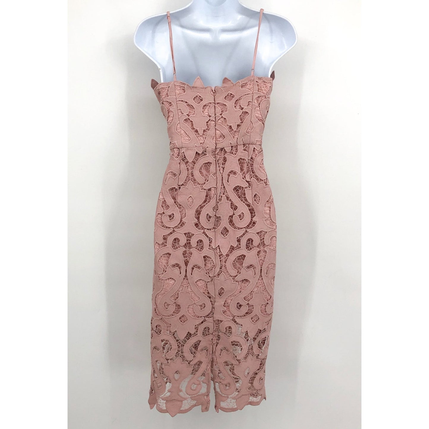BARDOT Women's Lina Lace Midi Dress Size 6 Pink Rose Sleeveless Lined NWT