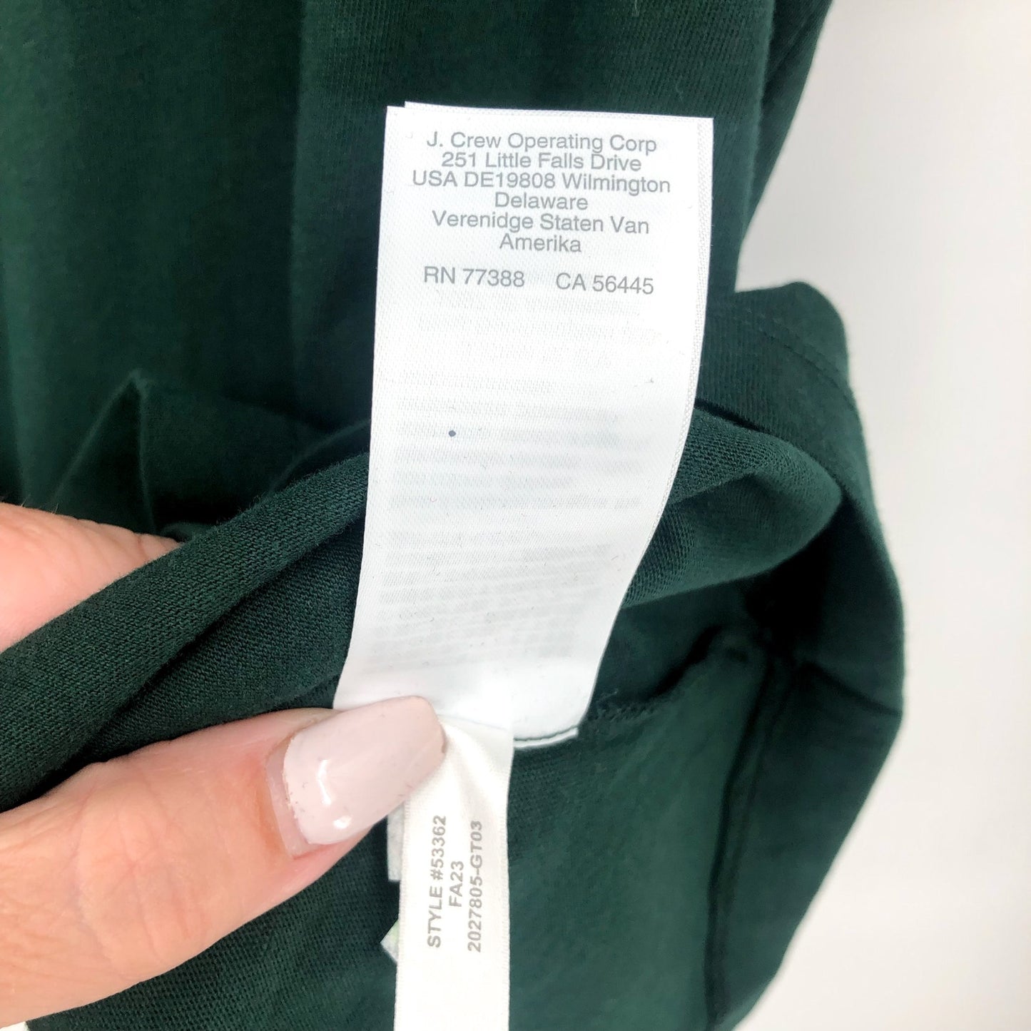 J.Crew Mens Cotton Washed Jersey Tee Large Green Short Sleeve NWOT