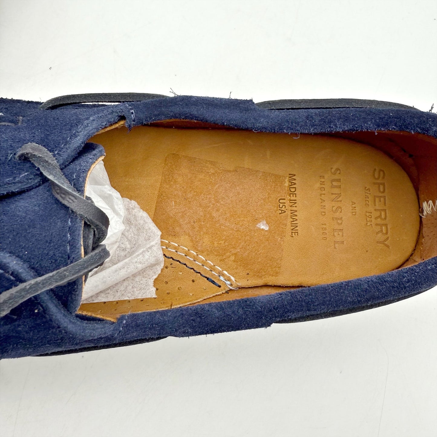 Sperry Mens X Sunspel Authentic Original Boat Shoe US 10 EU 43 Navy Suede NWOB