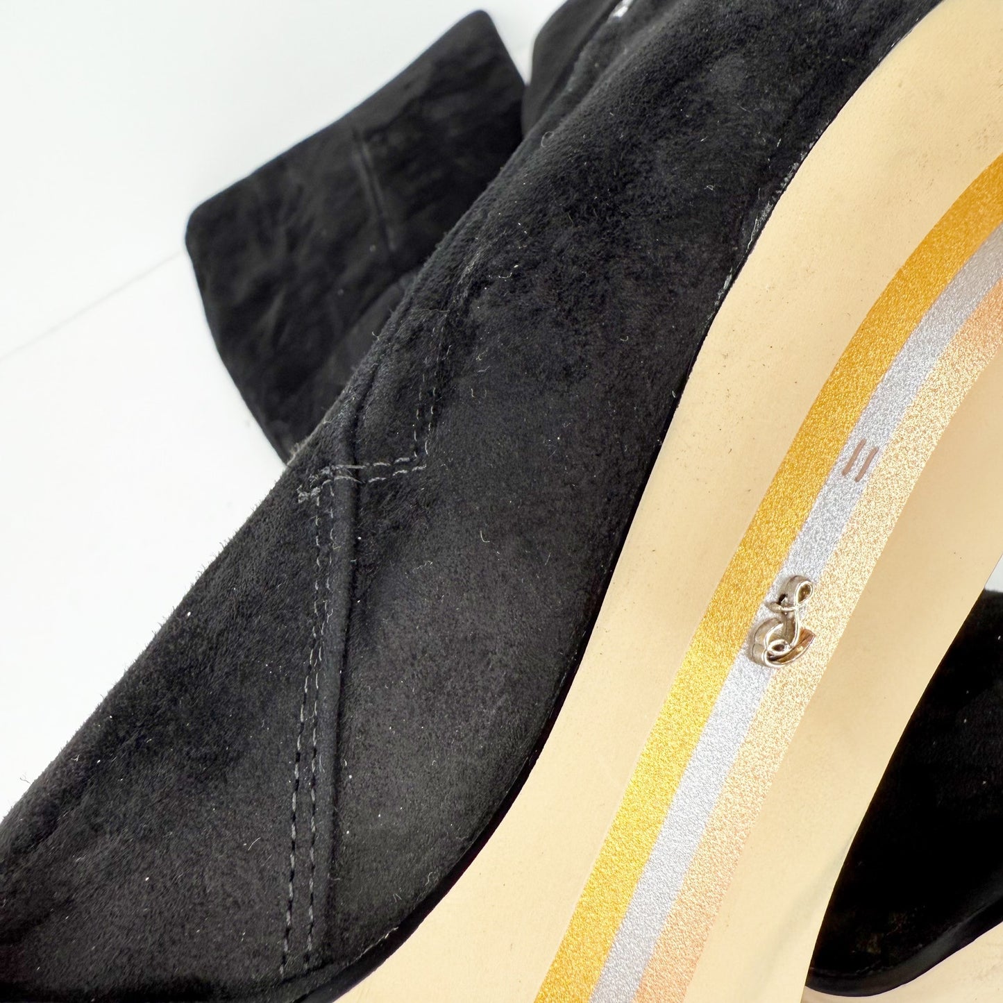 Sam Edelman Womens Issabel Heeled Knee High Boots US 11 M EU 42 Black Suede NIB