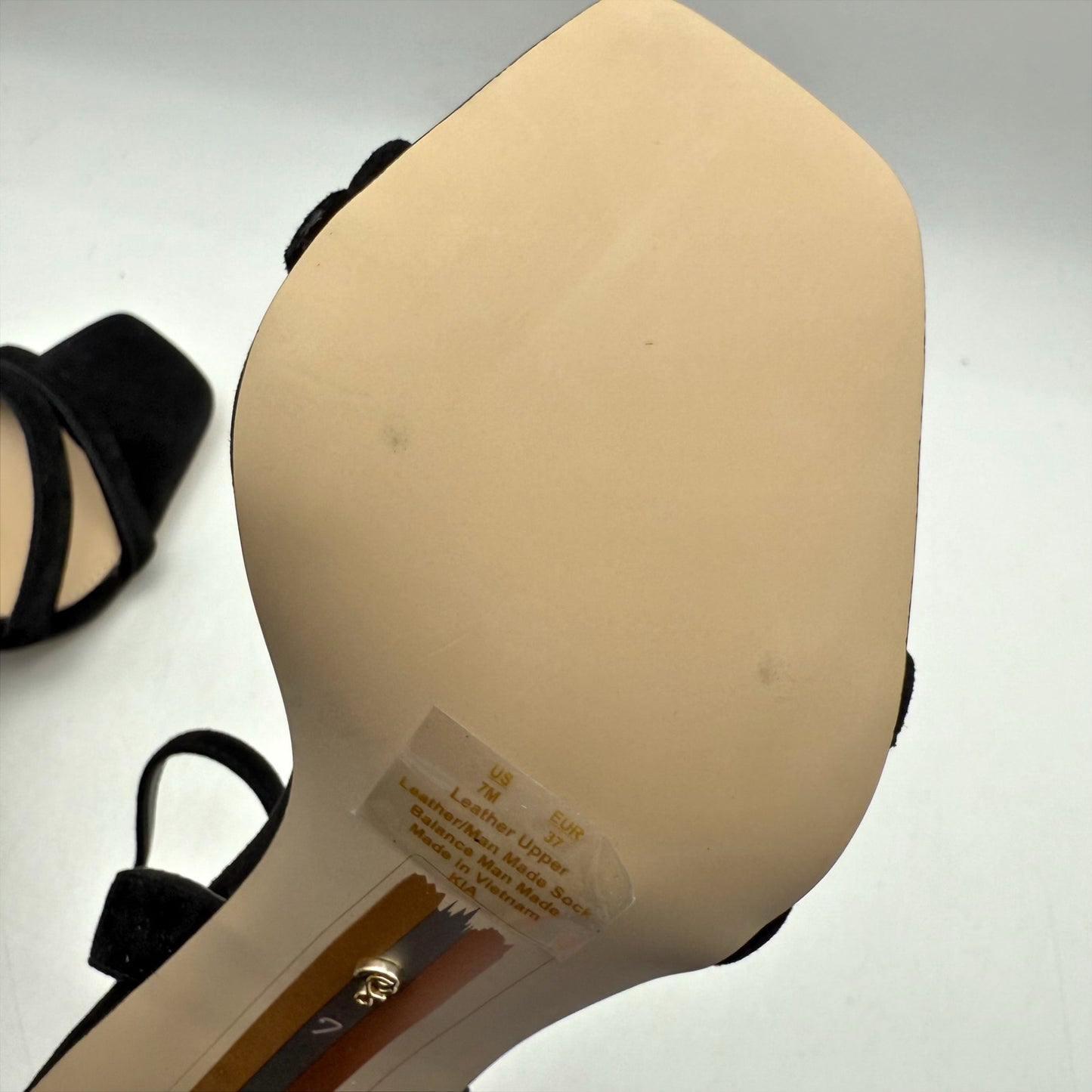 Sam Edelman Womens Kia Heeled Sandal US 7 EU 37 Black Suede NWOB