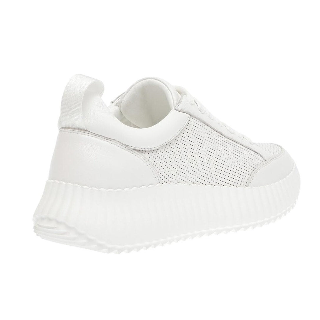 Steve Madden Womens Shock Sneakers US 7.5 M White Leather Platform NIB