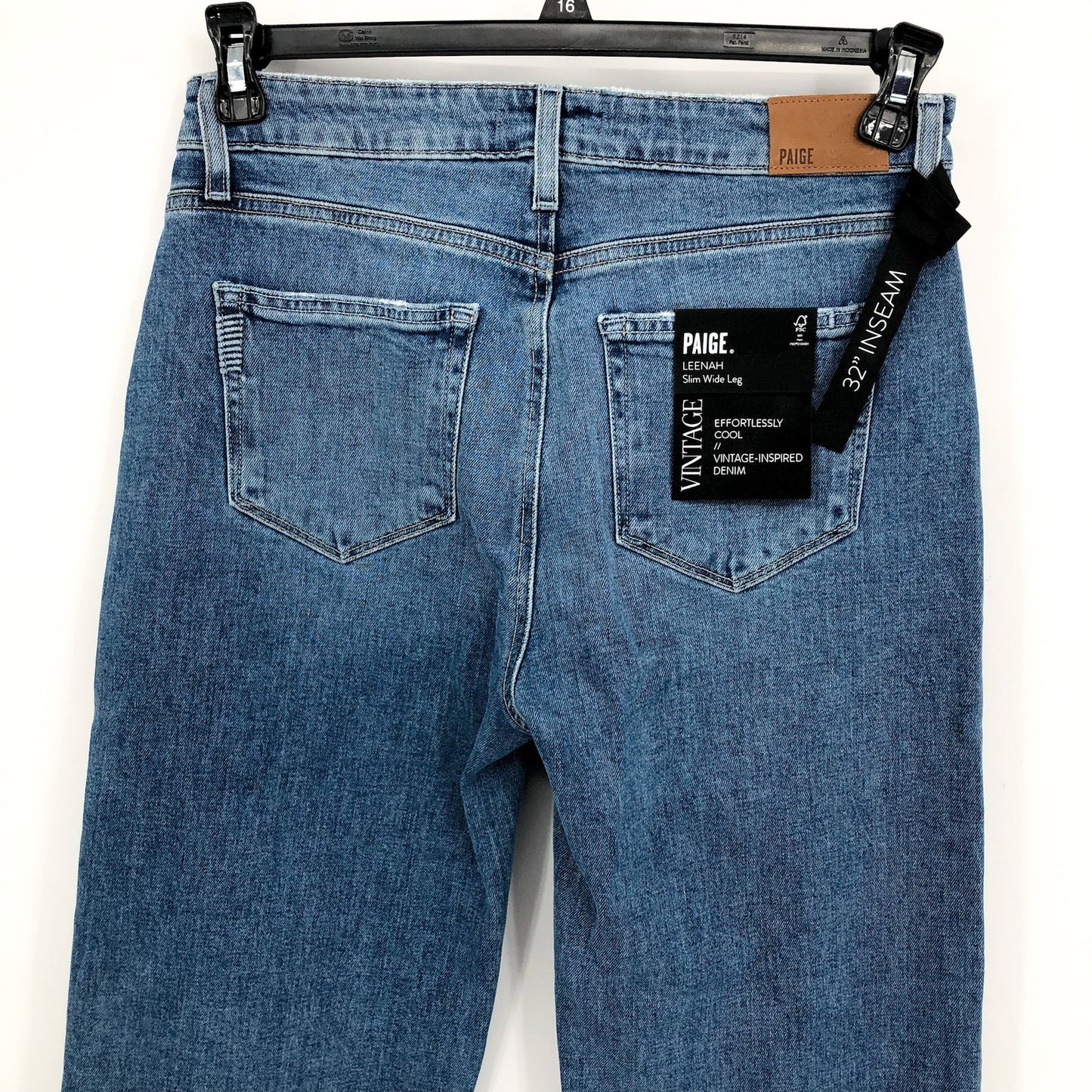 PAIGE Women's Leenah Wide Leg Jeans Size 28 US 6 Blue Soulful High Rise Slim NWT