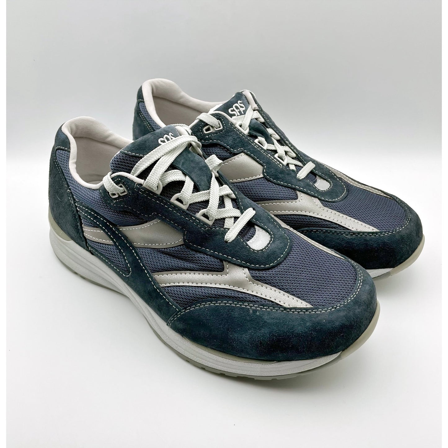 SAS Mens Journey Mesh Sneakers Size US 6.5 M Navy Blue White Suede NIB