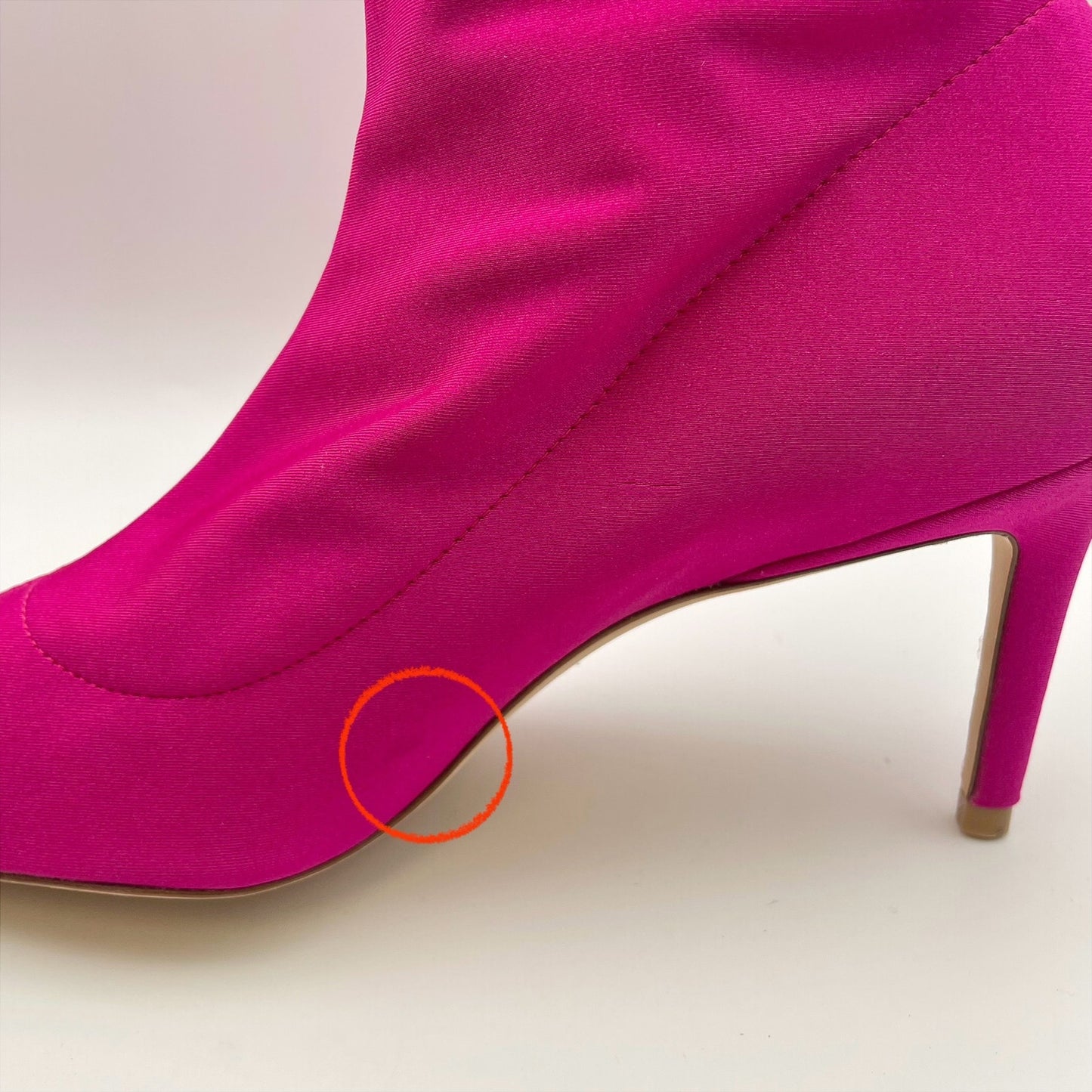 Stuart Weitzman Womens Stuart 75 Stretch Bootie US 8 Pink Magenta EUC