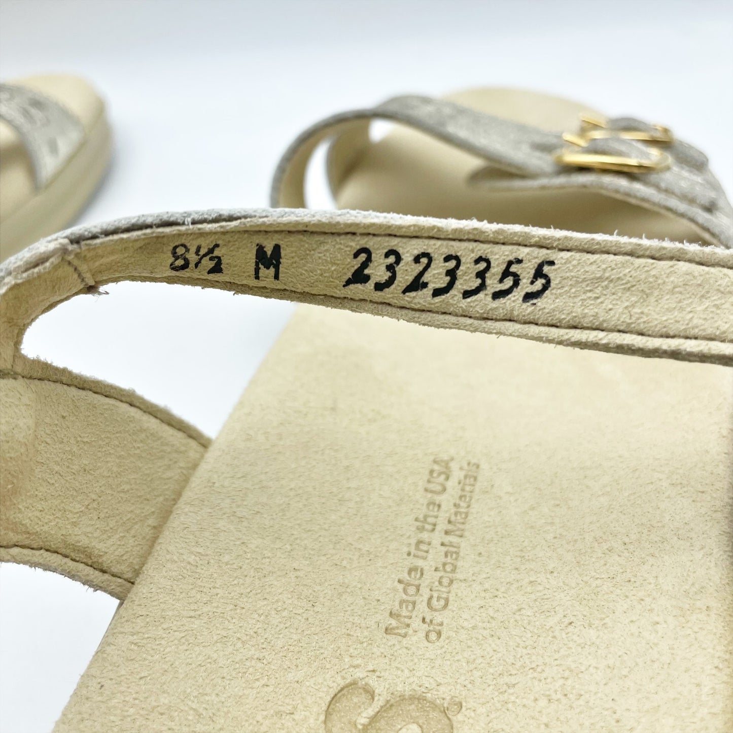 SAS Womens Duo Adjustable Comfort Sandal US 8.5 M EU 39 Gold Leather NWOB