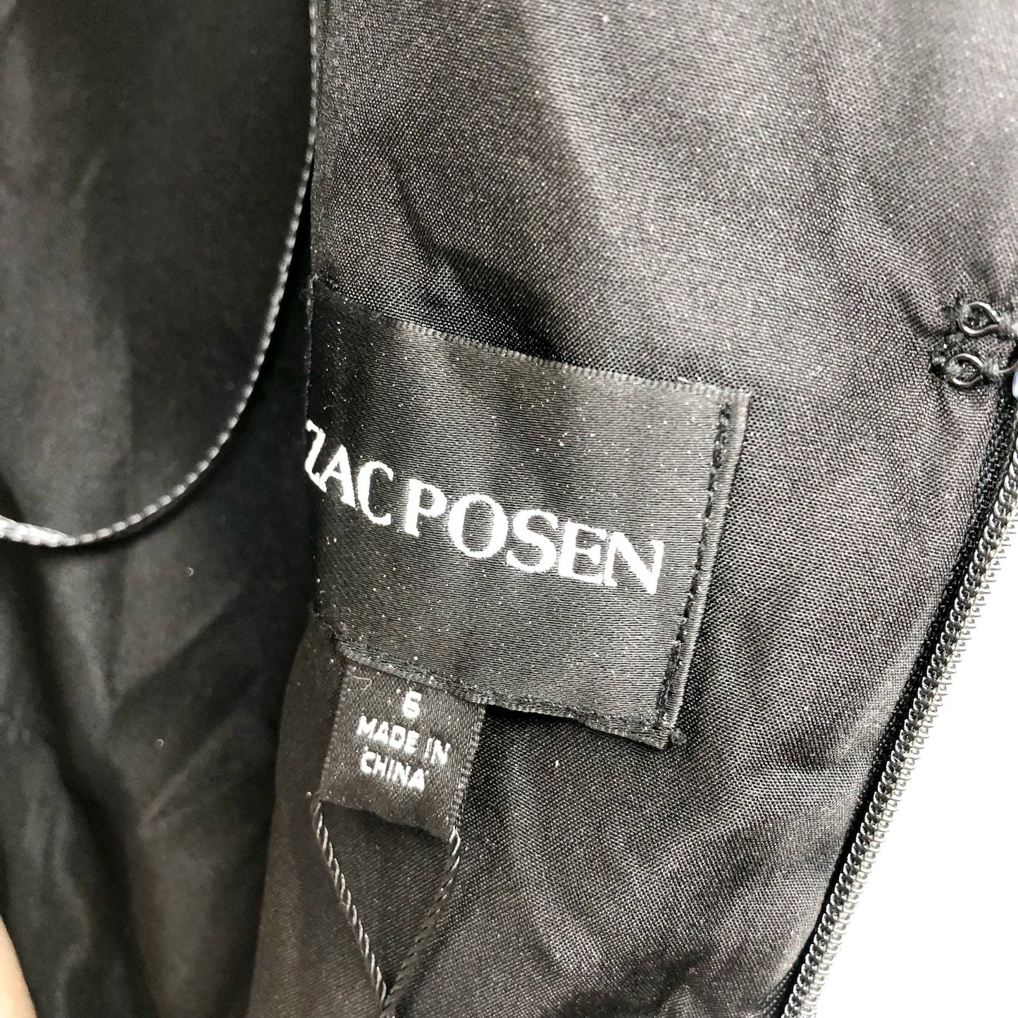 ZAC POSEN Women's Pleated Metallic Chiffon Gown Size 6 Silver Sleeveless NWT