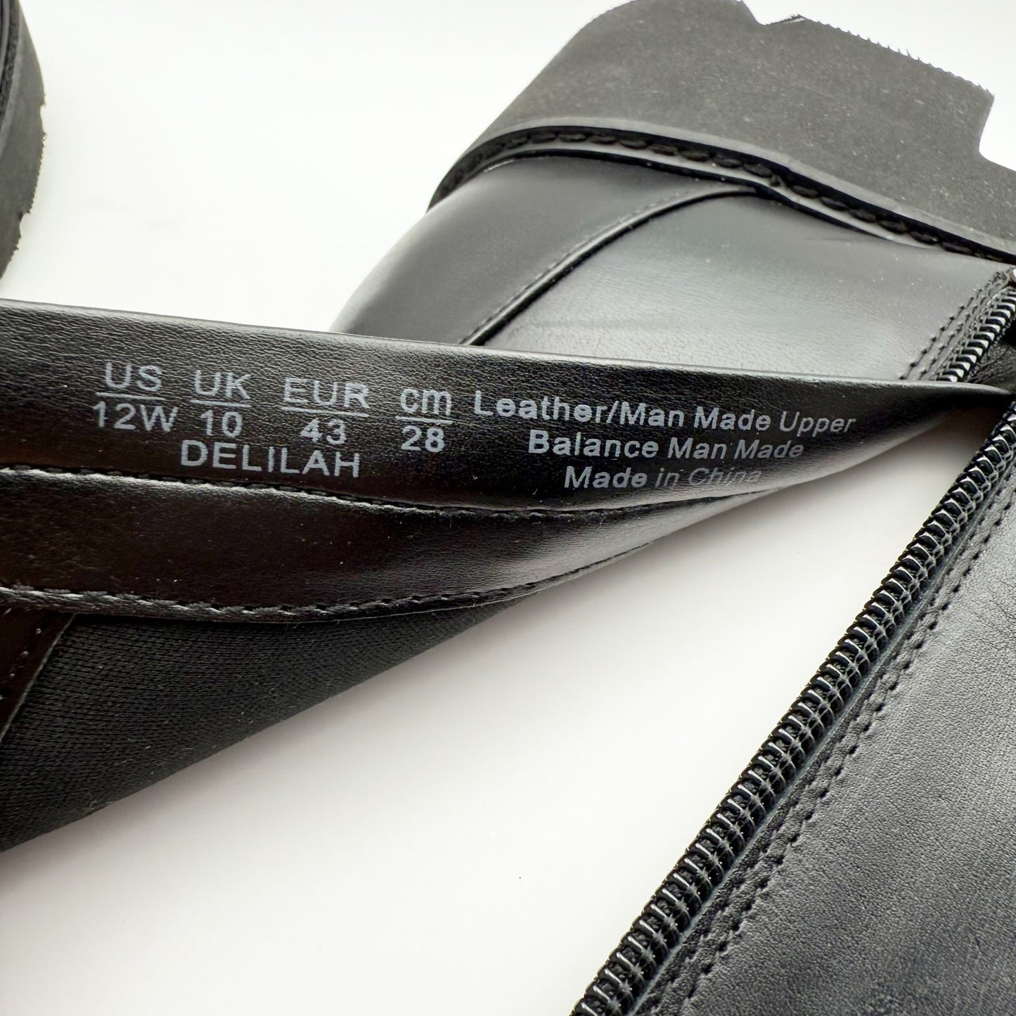 Naturalizer Womens Delilah Ankle Boots US 12 Wide EU 43 Black Leather NIB