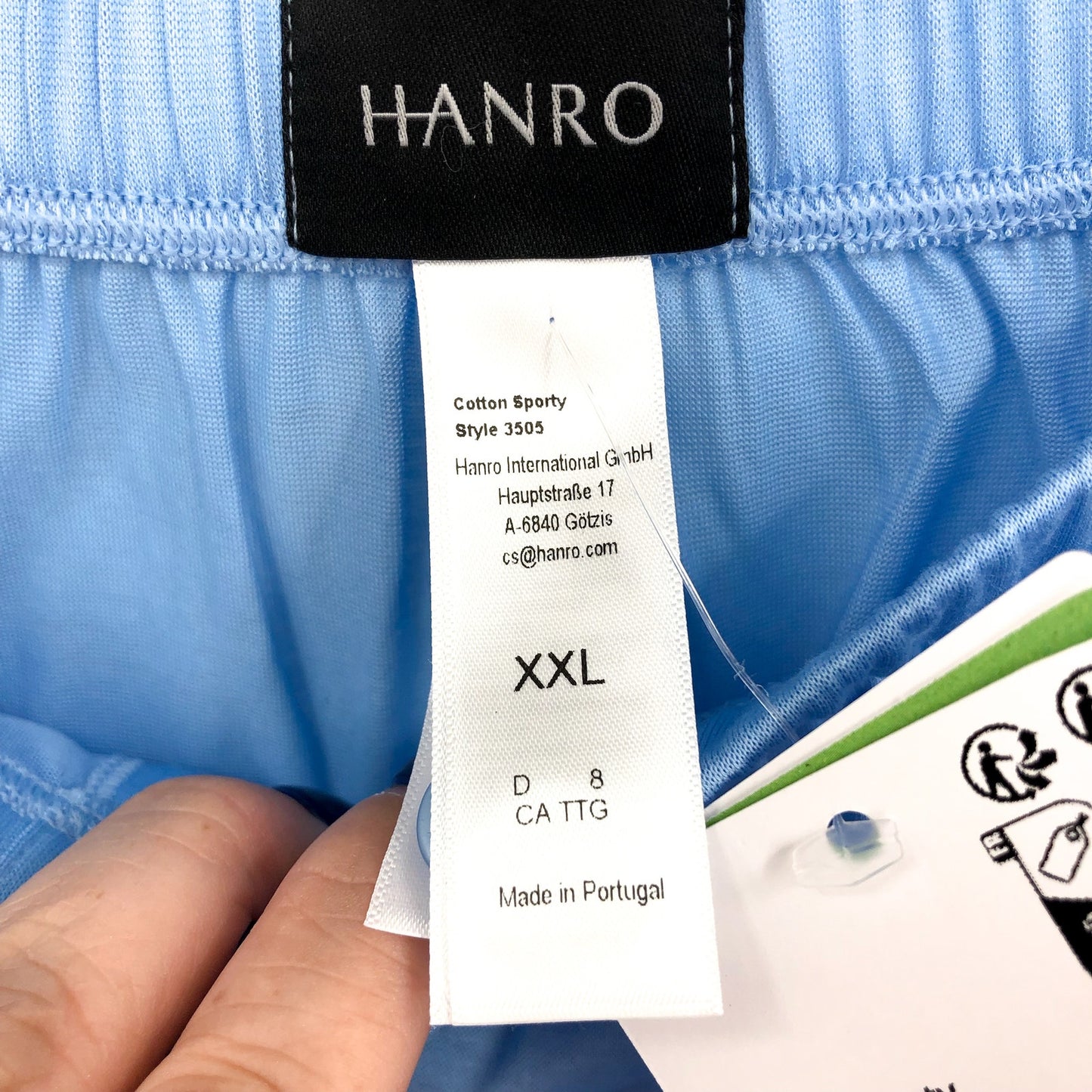 HANRO Men's Button Fly Cotton Sporty Boxer XXL Placid-Blue