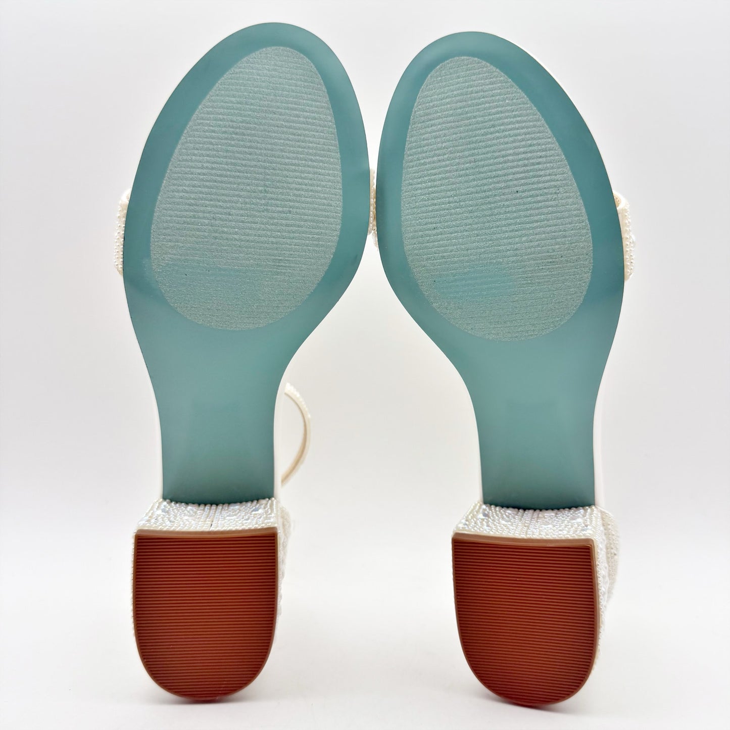 Betsey Johnson Womens Mari Heeled Sandal US 7.5 EU 38 White Rhinestone NIB