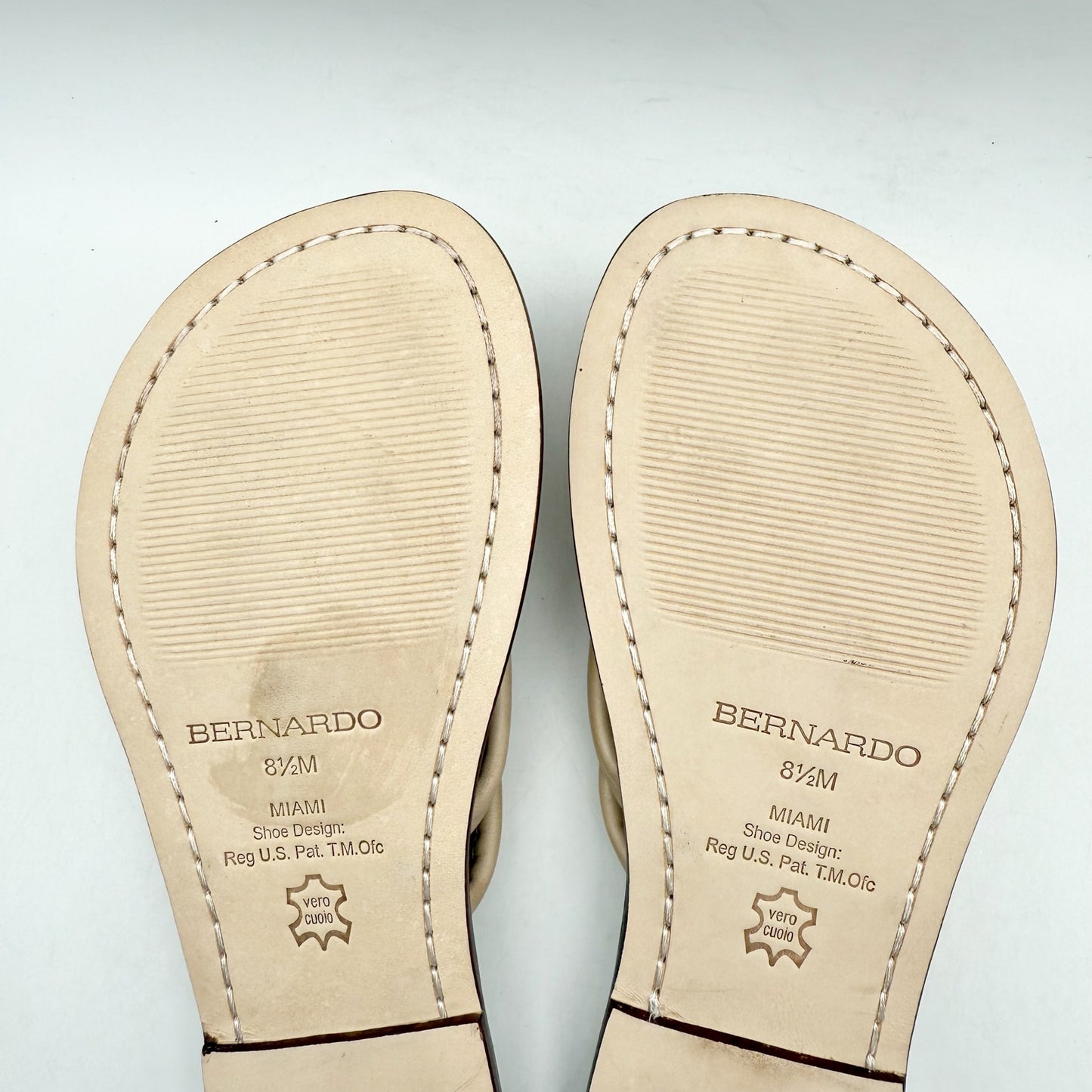 Bernardo Womens Miami Sandals US 8.5 M EU 39 Beige Tan Leather NIB