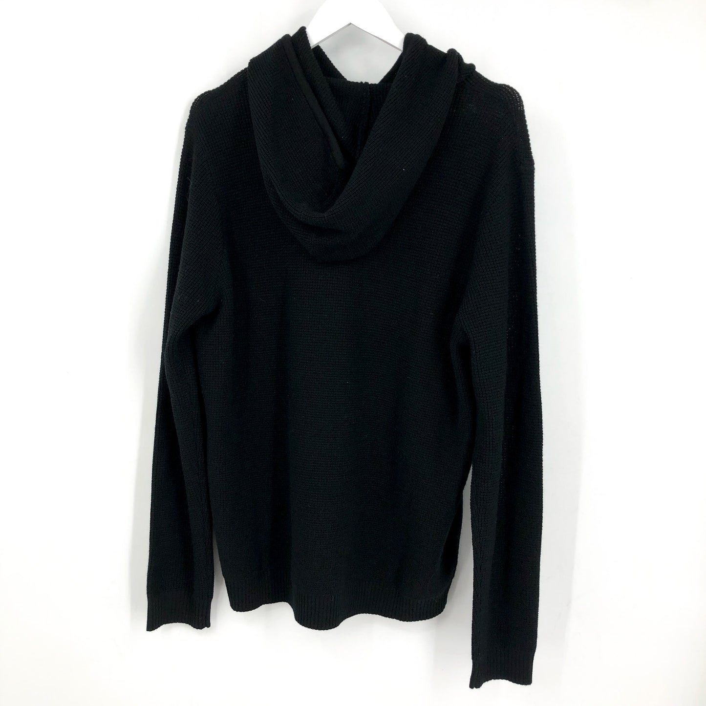 GOOD MAN BRAND Men's Waffle Knit Hoodie Merino Wool Black Large