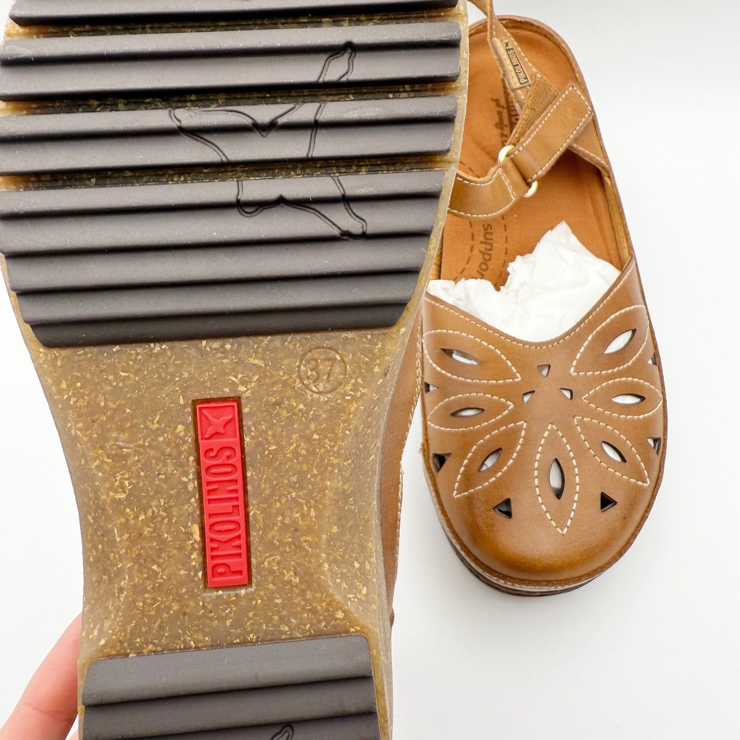 PIKOLINOS Womens Granada W0W-1985 Sandals EU 37 US 6.5-7 Brown Leather NIB