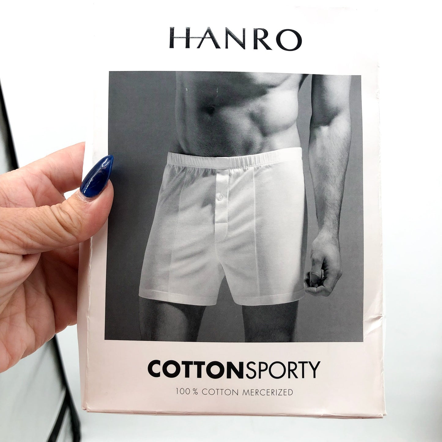 HANRO Men's Button Fly Cotton Sporty Boxer XXL Placid-Blue