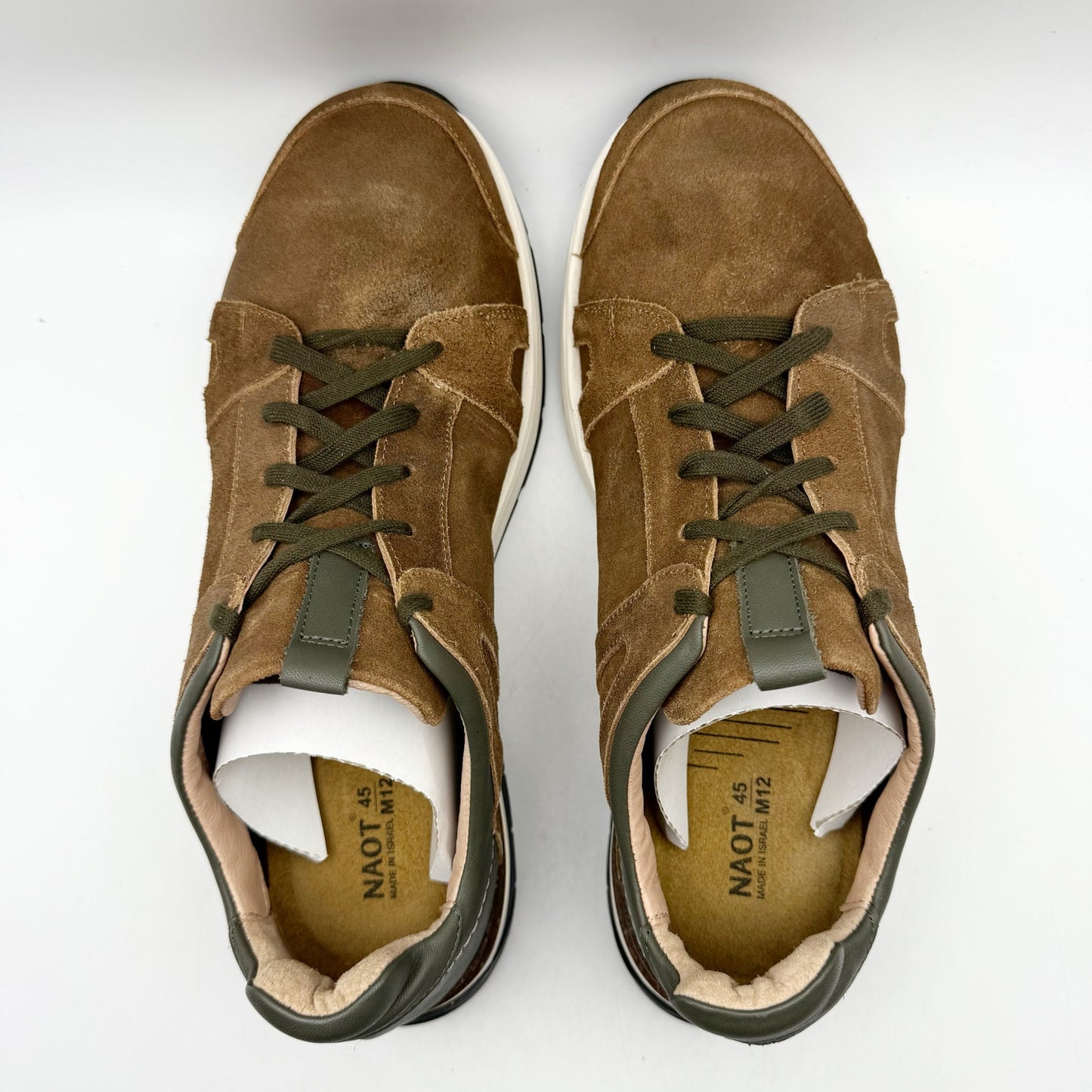 NAOT Mens Magnify Casual Sneakers EU 45 US 12 Brown Suede Leather NIB