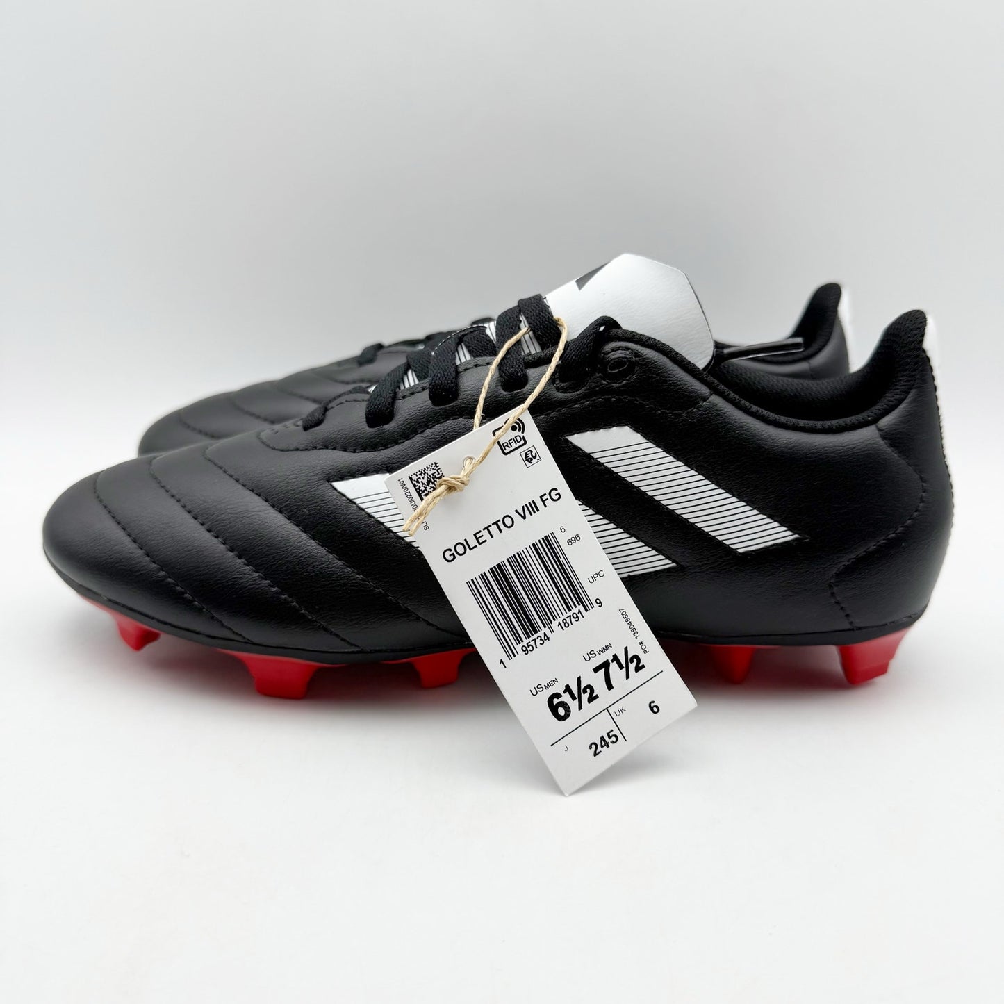 Adidas Mens Goletto VIII Firm Ground Soccer Cleat US 8.5 Black Red Athletic NIB