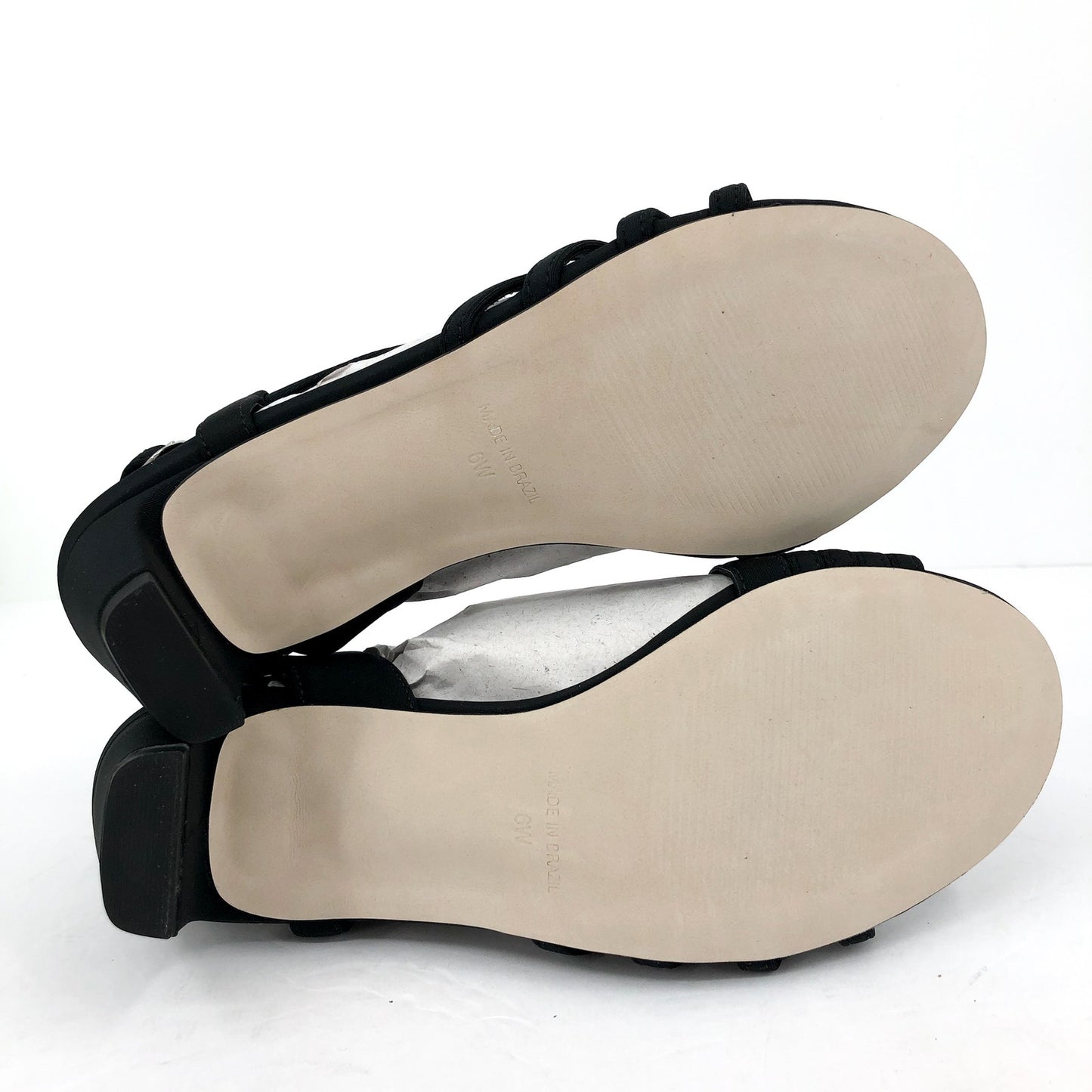 WALKING CRADLES Women's Lettie Dress Sandals US 6 Black Heel Fabric NIB