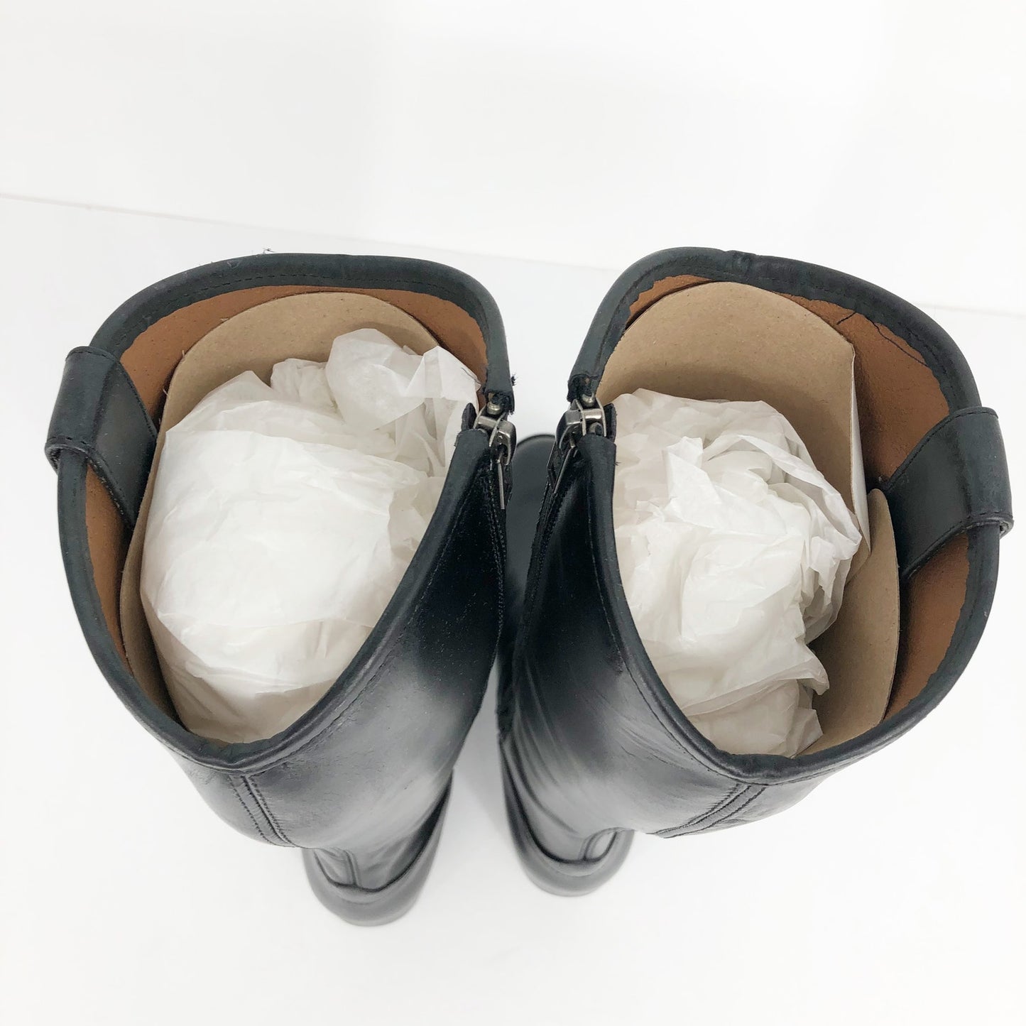 FRYE Women's Melissa Riding Boots Sz 6 Black Leather Button Inside Zip Tall NIB