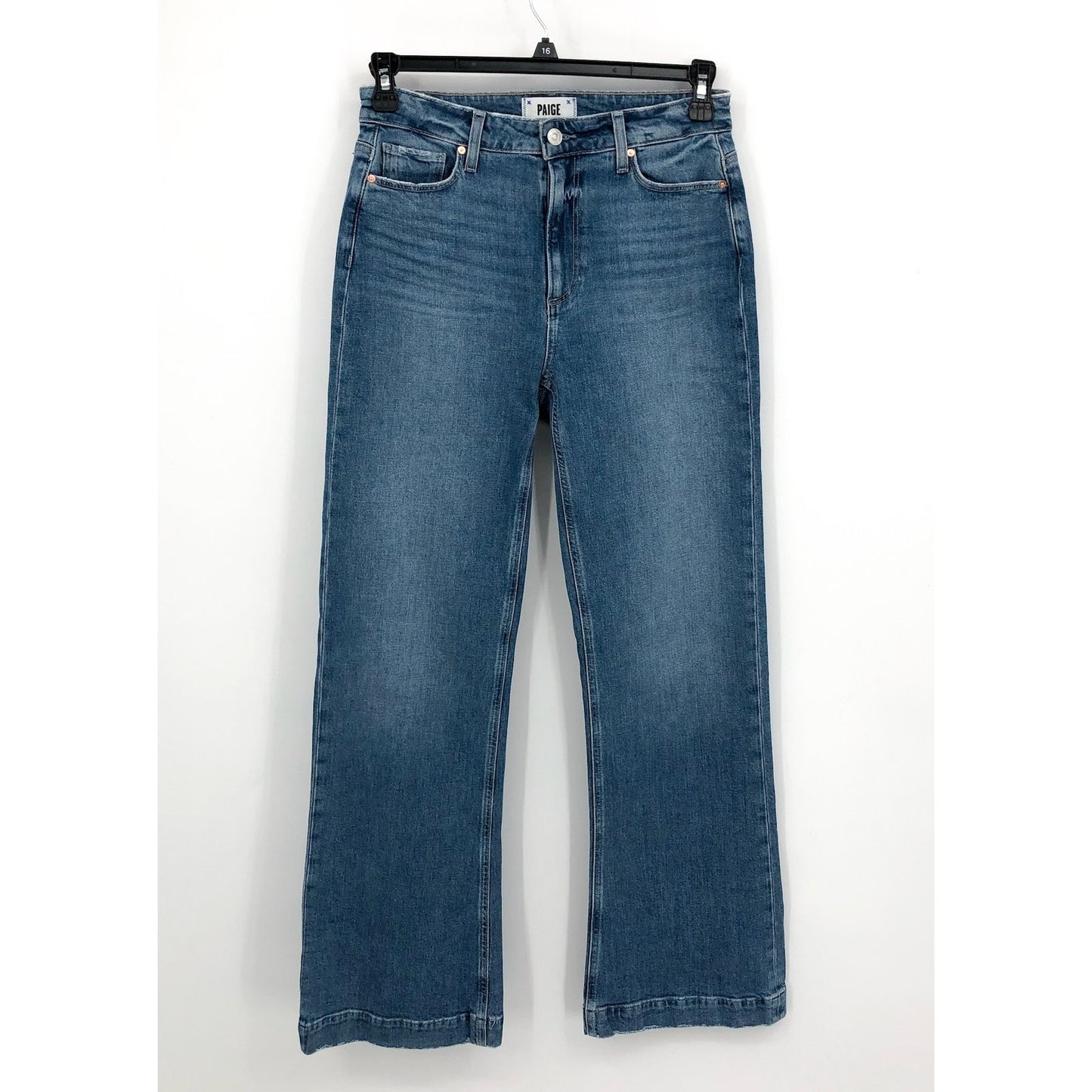 PAIGE Women's Leenah Wide Leg Jeans Size 28 US 6 Blue Soulful High Rise Slim NWT