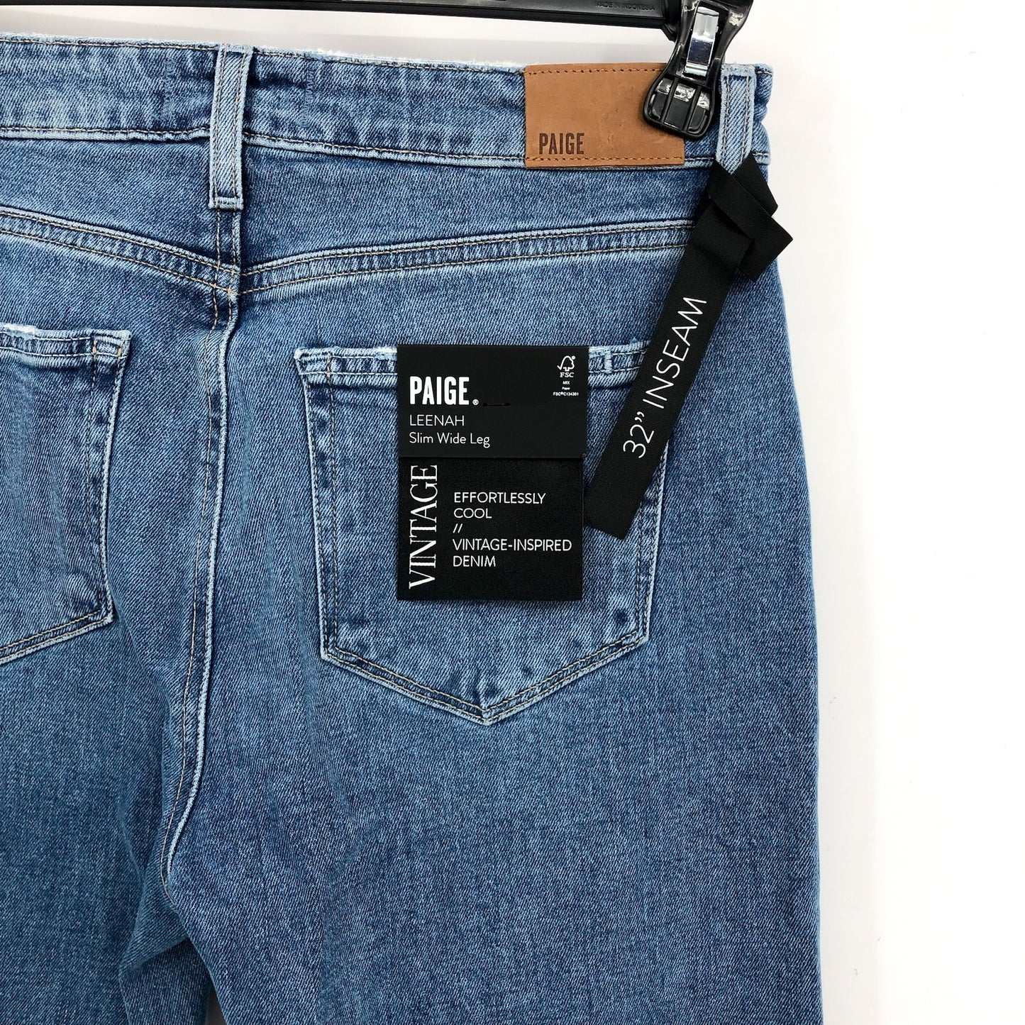 PAIGE Women's Leenah Wide Leg Jeans Size 28 US 6 Blue Soulful High Rise Slim NWT