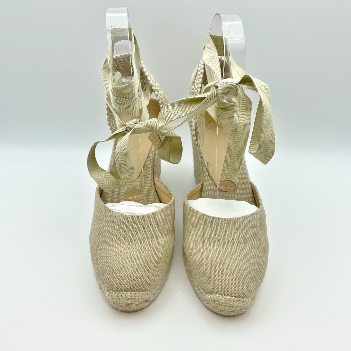 CASTANER Womens Carina 80 Wedge Sandal US 7.5 EU 38 Tan Leather Lining NIB