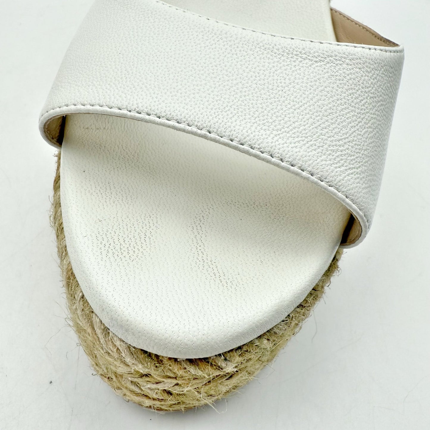 Stuart Weitzman Womens Nudistcurve Espadrille Wedge Sandals US 9 B White NWOB