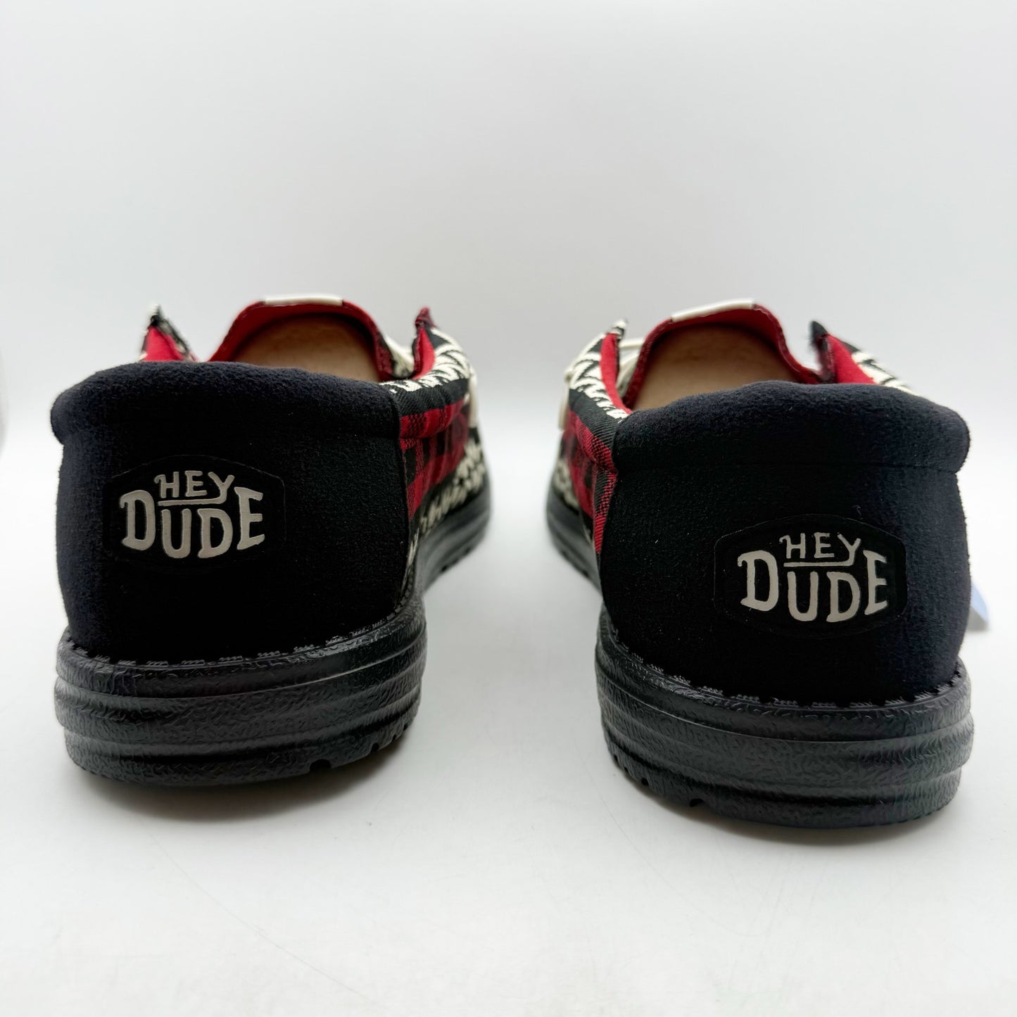 Hey Dude Mens Wally Holiday Cheers Slip-On Casual Shoe US 15 EU 48 Black Red NIB