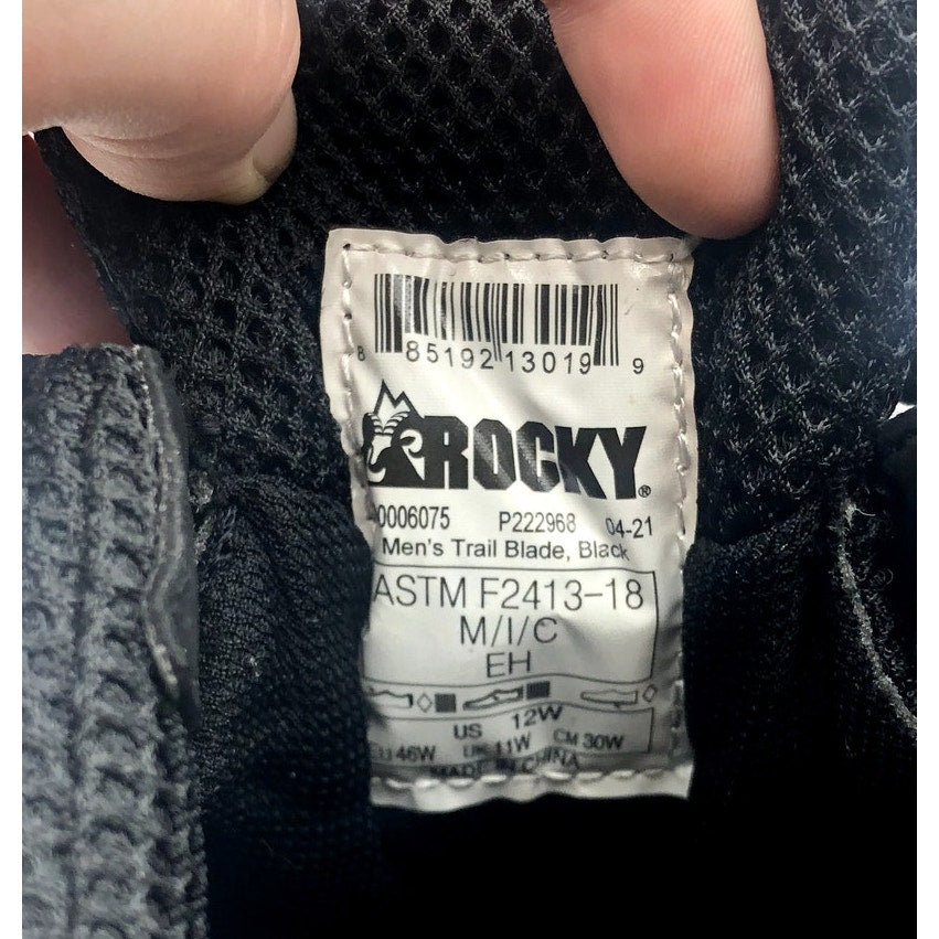 ROCKY Mens TrailBlade Athletic Work Shoe 12 WIDE Black Comp Toe Waterproof NIB