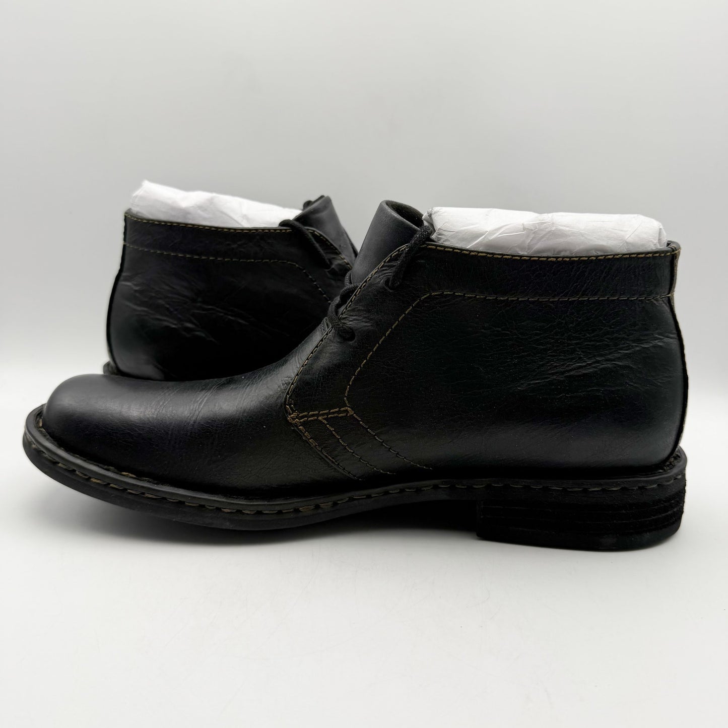 Born Mens Harrison Black Leather Ankle Boot US 11.5
