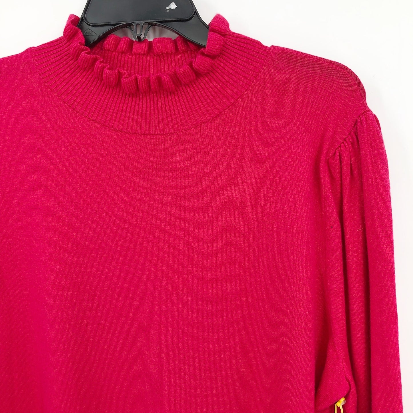 CECE Ruffled Sweater Dress Pink Rich Magenta MEDIUM