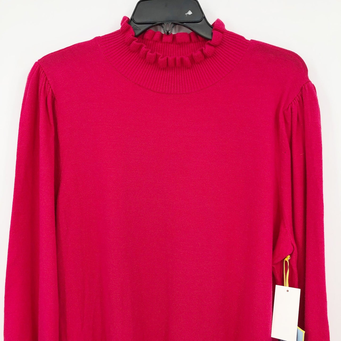 CECE Ruffled Sweater Dress Rich Magenta SMALL
