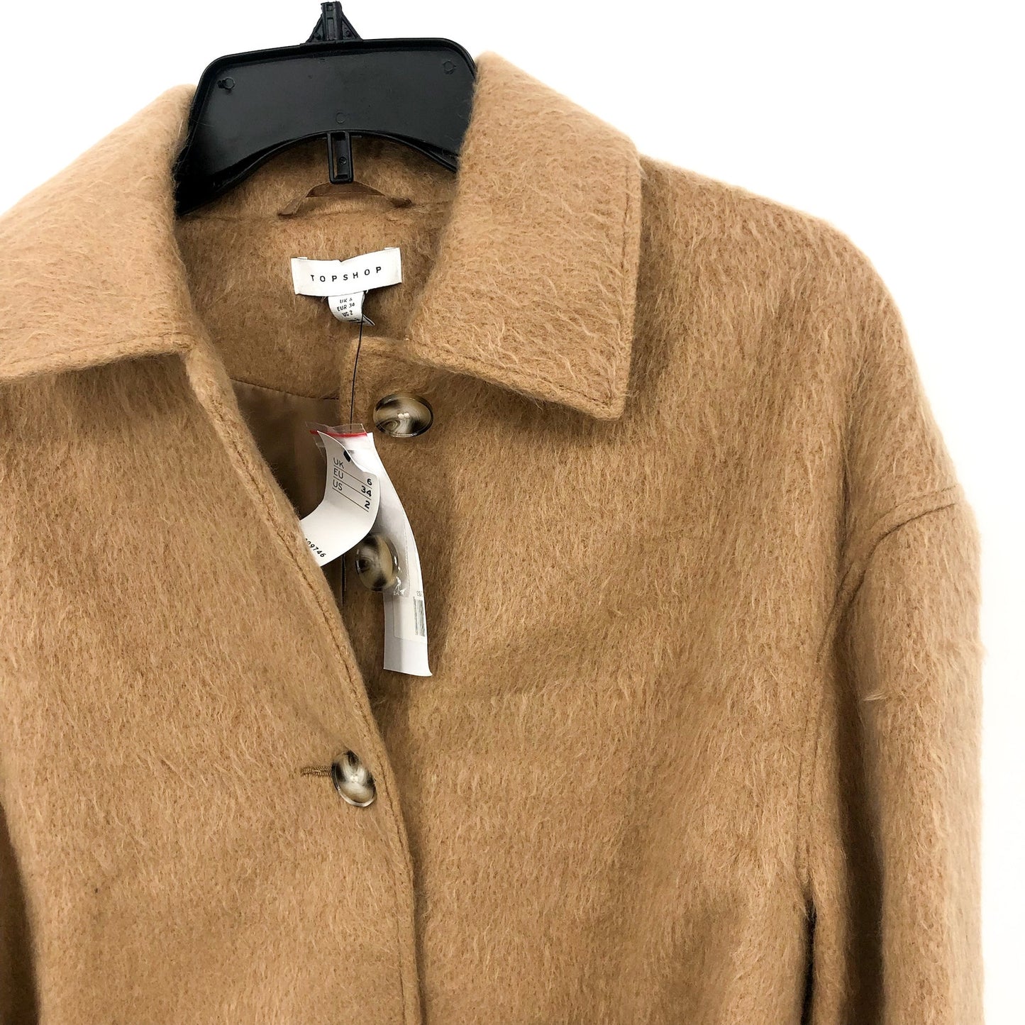 TOPSHOP Women's Brushed Belted Shacket Camel Size 2
