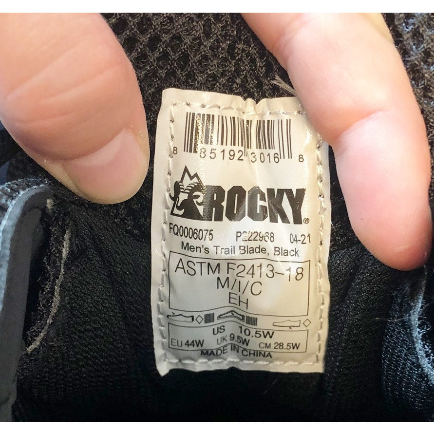 ROCKY TrailBlade Mens Comp Toe Waterproof Athletic Work Shoe 10.5 Wide Black NIB